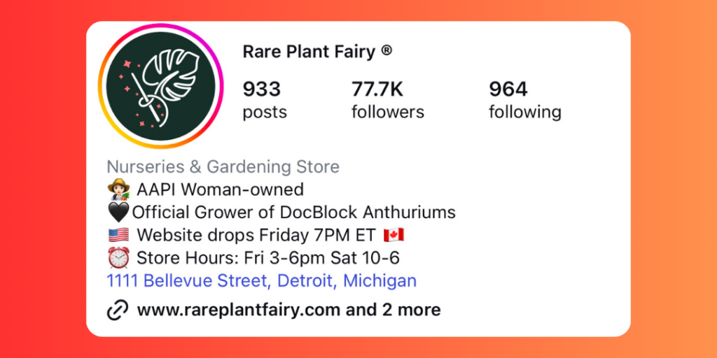 Instagram bio example
