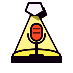 Microphone under a spotlight